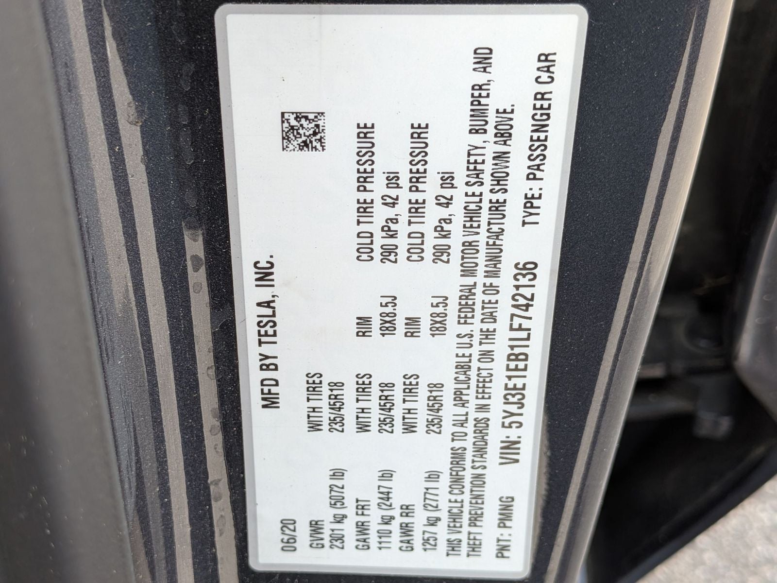 2020 Tesla Model 3 Long Range