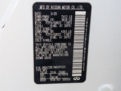 2021 INFINITI QX80 Sensory