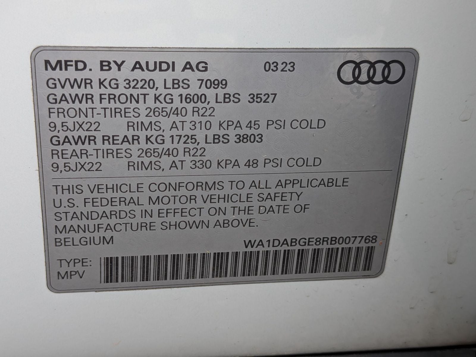 2024 Audi Q8 Sportback e-tron Prestige S line quattro