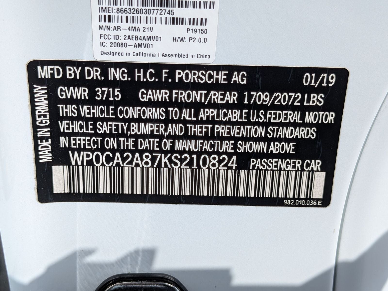 2019 Porsche 718 Boxster Base