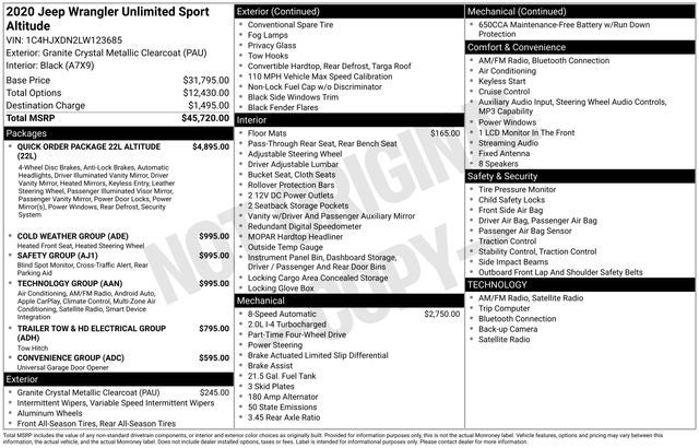 2020 Jeep Wrangler Unlimited Sport Altitude