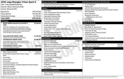 2023 Jeep Wrangler Sport S