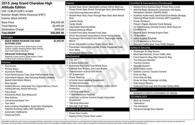 2015 Jeep Grand Cherokee Overland