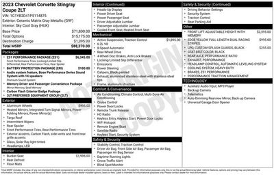 2023 Chevrolet Corvette Stingray 2LT