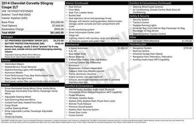 2014 Chevrolet Corvette Stingray Base 2LT