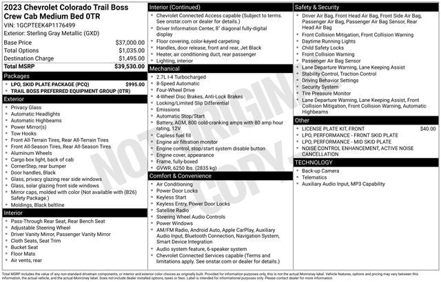 2023 Chevrolet Colorado Trail Boss