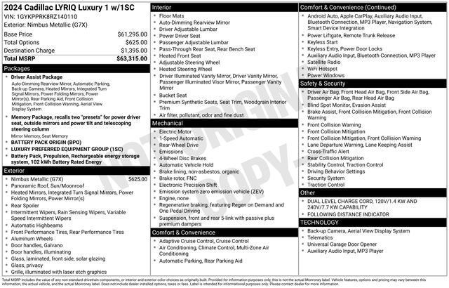2024 Cadillac LYRIQ Luxury