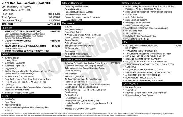2021 Cadillac Escalade Sport