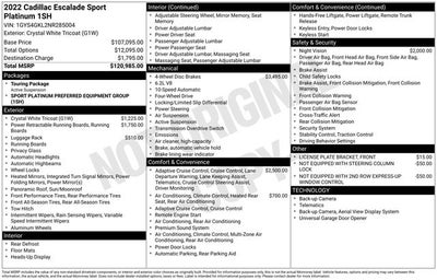 2022 Cadillac Escalade Sport Platinum