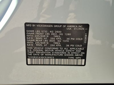 2025 Volkswagen Atlas 2.0T SE