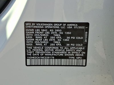 2022 Volkswagen Atlas Cross Sport 3.6L V6 SE w/Technology