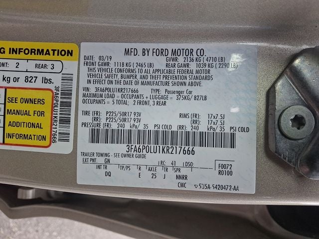 2019 Ford Fusion Hybrid SE