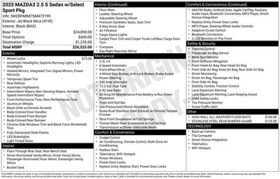 2025 Mazda Mazda3 2.5 S Select Sport