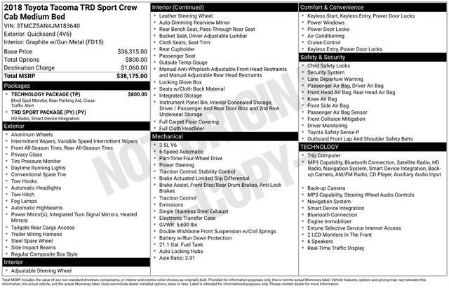 2018 Toyota Tacoma TRD Sport V6