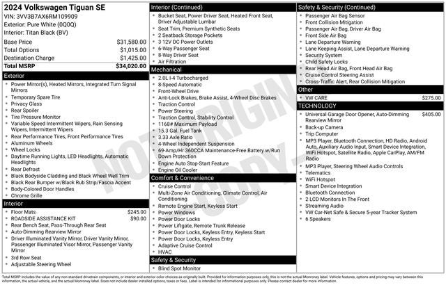2024 Volkswagen Tiguan 2.0T SE