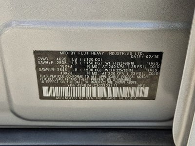 2016 Subaru Outback 2.5i Limited
