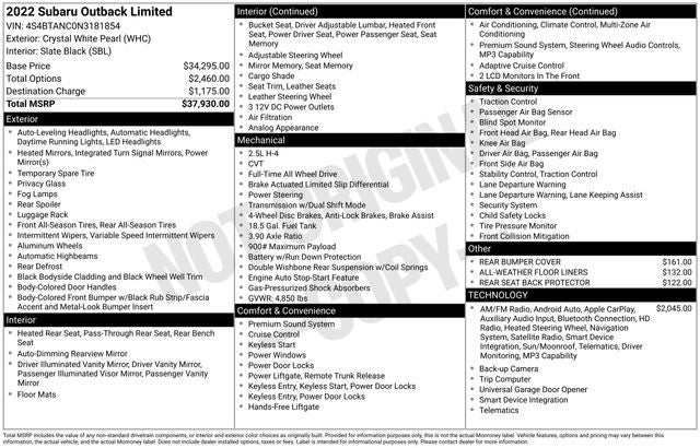 2022 Subaru Outback Limited