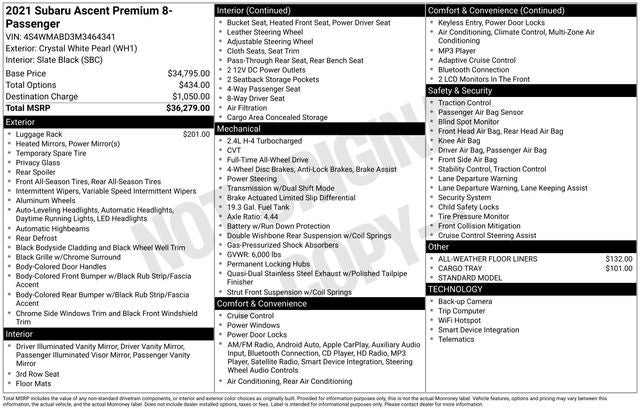 2021 Subaru Ascent Premium