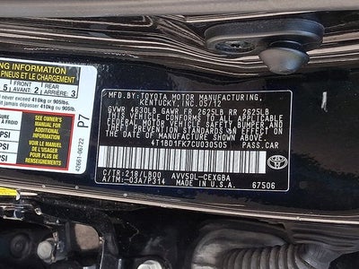 2012 Toyota Camry Hybrid XLE