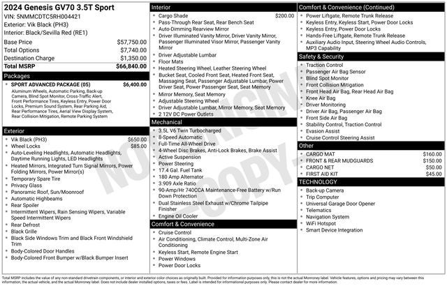 2024 Genesis GV70 3.5T Sport