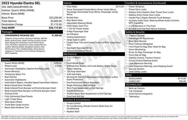 2023 Hyundai Elantra SEL