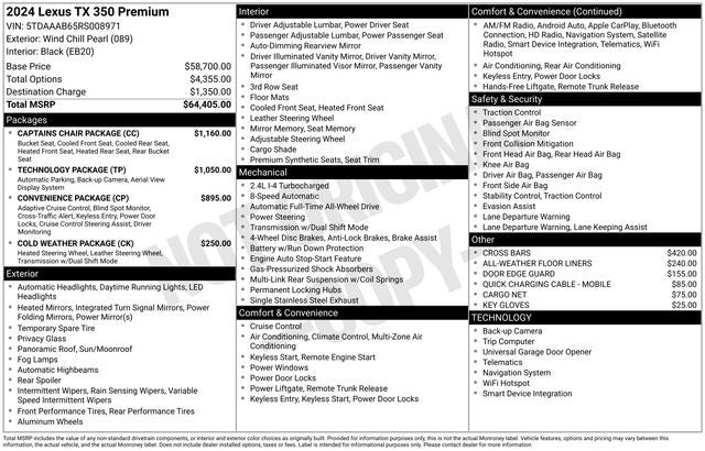 2024 Lexus TX 350 Premium