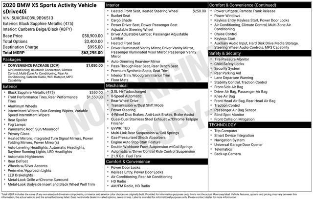 2020 BMW X5 sDrive40i