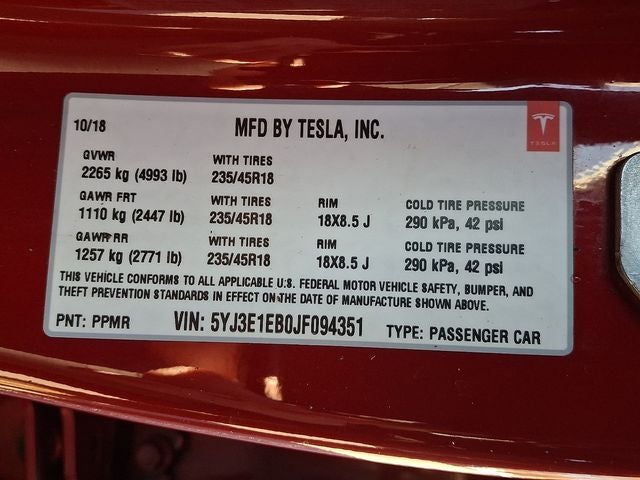 2018 Tesla Model 3 Long Range
