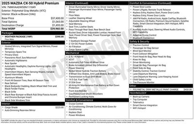 2025 Mazda Mazda CX-50 Hybrid Premium