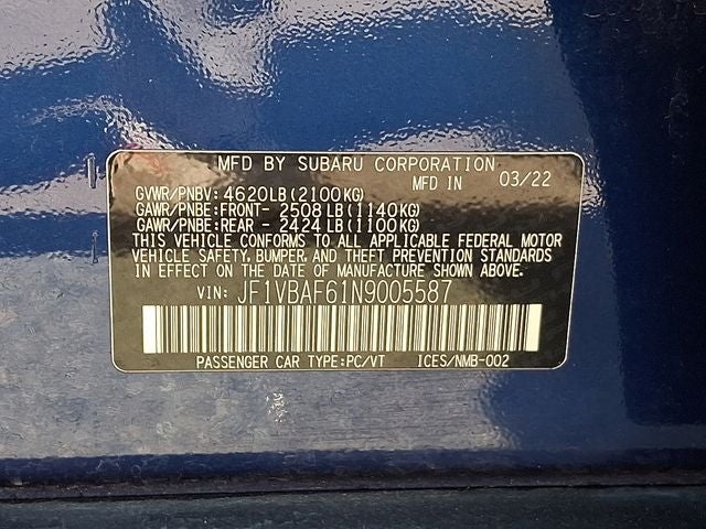 2022 Subaru WRX Premium