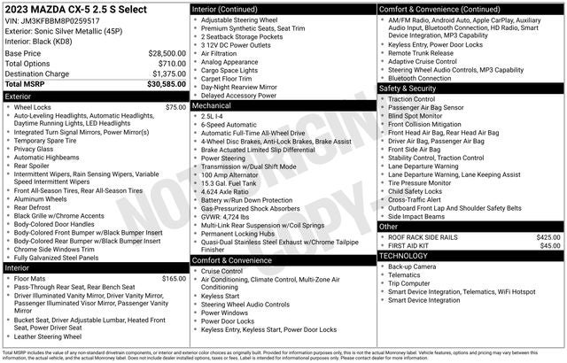 2023 Mazda Mazda CX-5 2.5 S Select Package