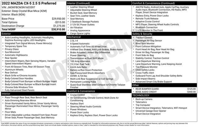 2022 Mazda Mazda CX-5 2.5 S Preferred Package