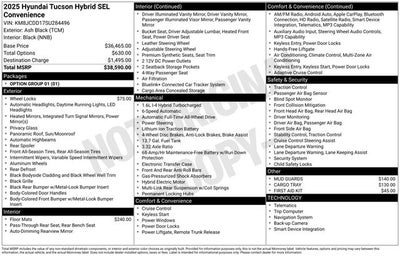 2025 Hyundai Tucson Hybrid SEL Convenience