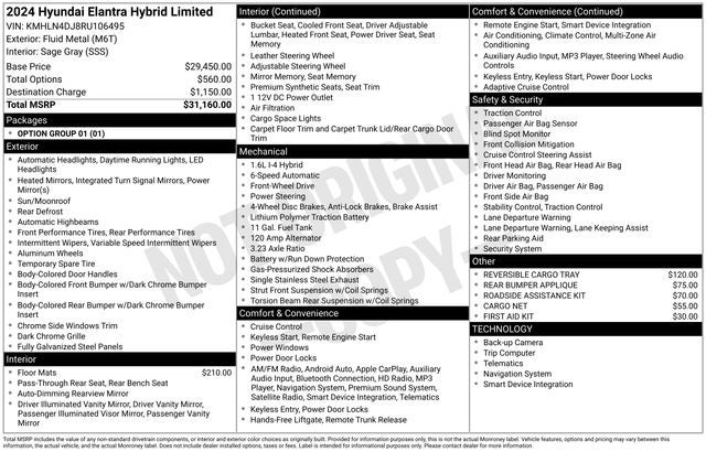 2024 Hyundai Elantra Hybrid Limited