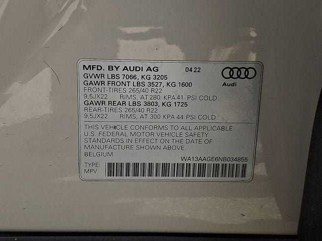 2022 Audi e-tron Sportback S line Prestige quattro