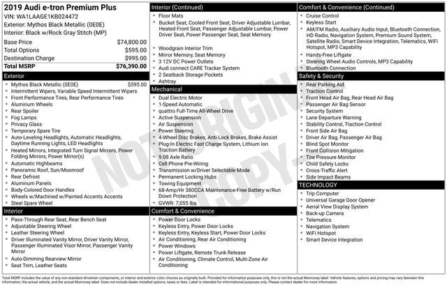 2019 Audi e-tron Premium Plus quattro