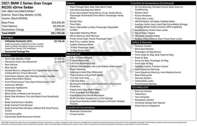 2021 BMW 2 Series M235i Gran Coupe xDrive