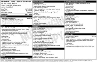 2020 BMW 2 Series M240i