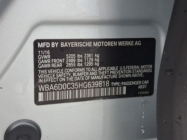 2017 BMW 6 Series 640i Gran Coupe