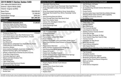 2019 BMW 5 Series 540i