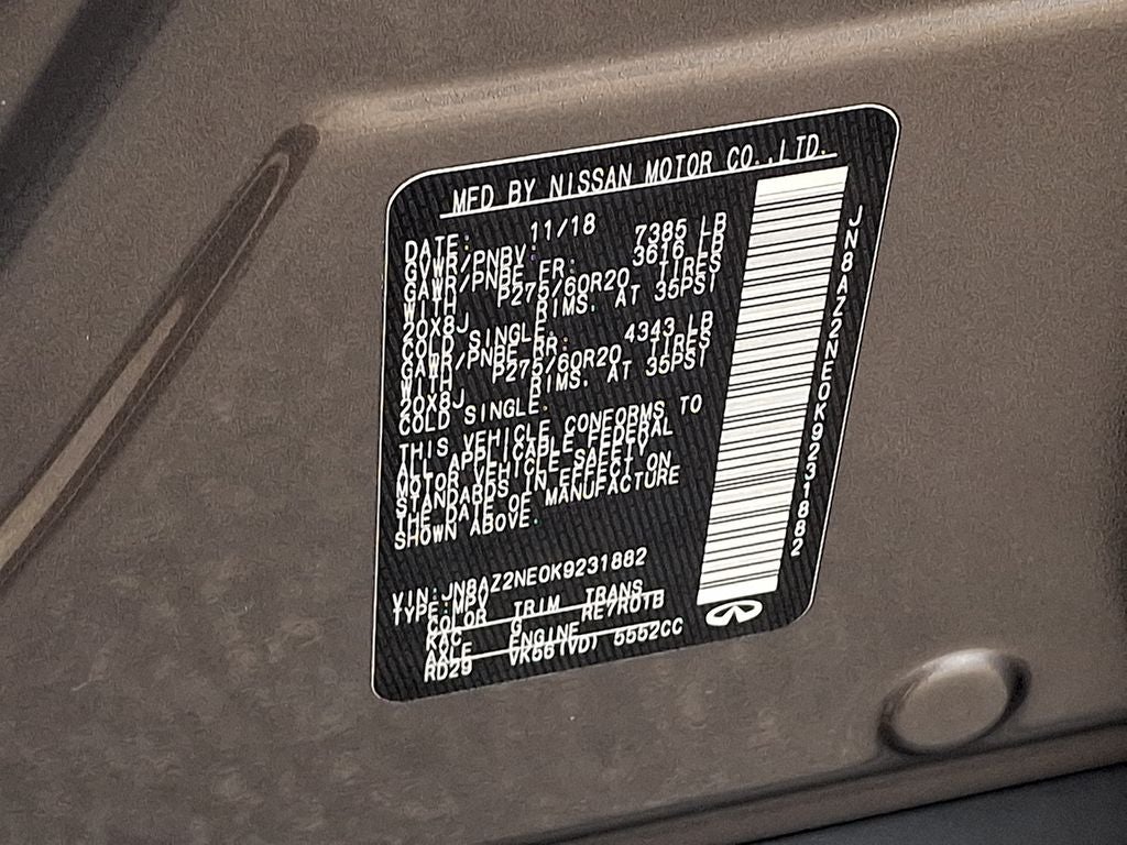 2019 INFINITI QX80 LUXE 4WD