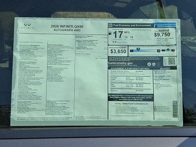 2026 INFINITI QX80 AUTOGRAPH