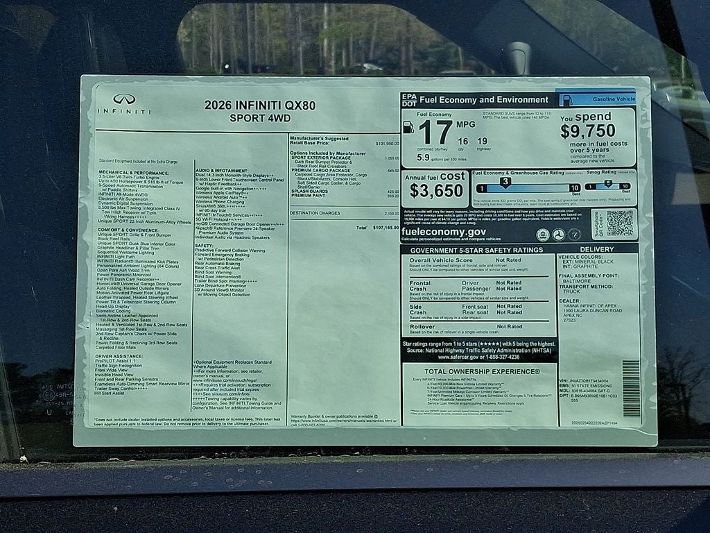 2026 INFINITI QX80 SPORT