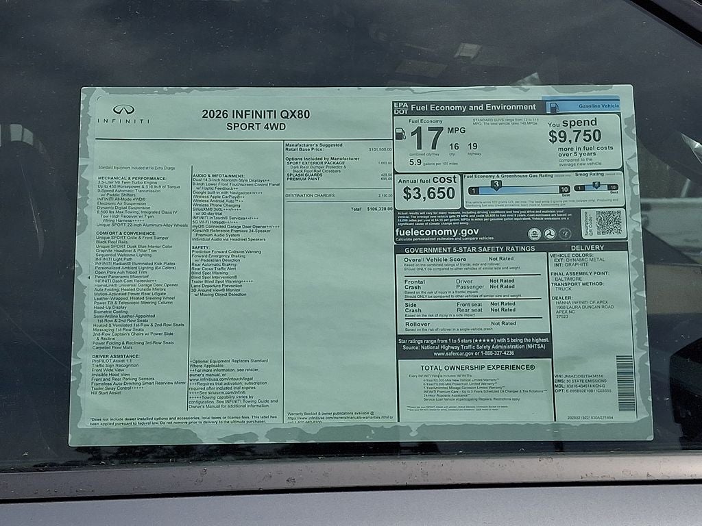 2026 INFINITI QX80 SPORT