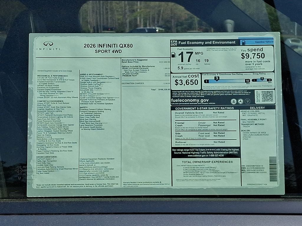2026 INFINITI QX80 SPORT