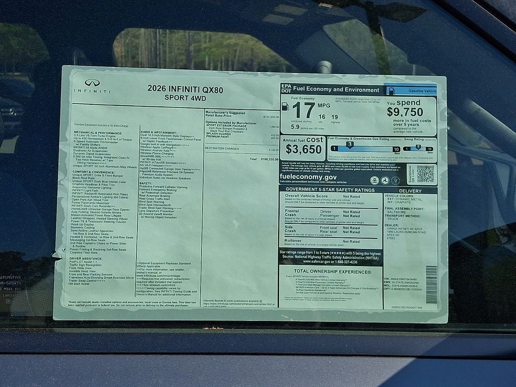 2026 INFINITI QX80 SPORT