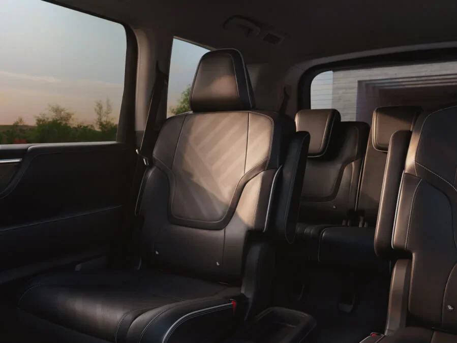 Second and third row seating in the 2026 INFINITI QX80
