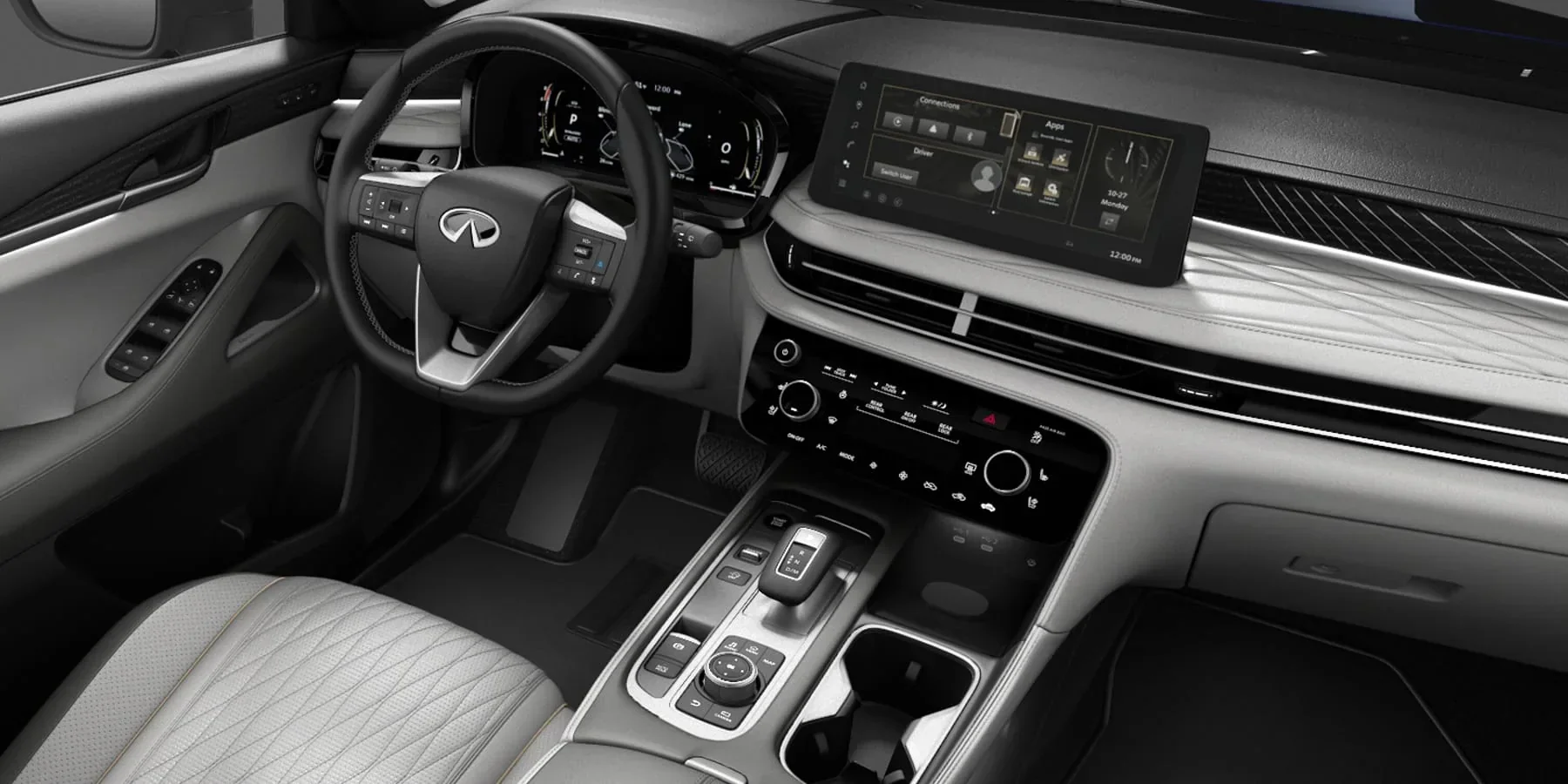 2027 INFINITI QX60 dual 12.3-inch display infotainment interior